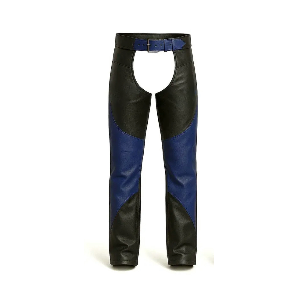 Heavy-Duty Leather Riding Chaps for Road Protection