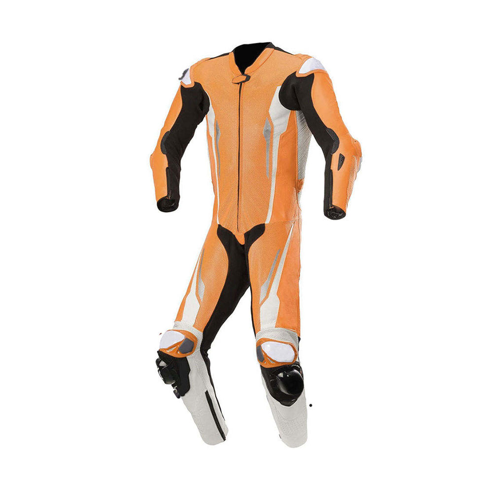Two-Piece Motorbike Racing Suit with Removable Protection