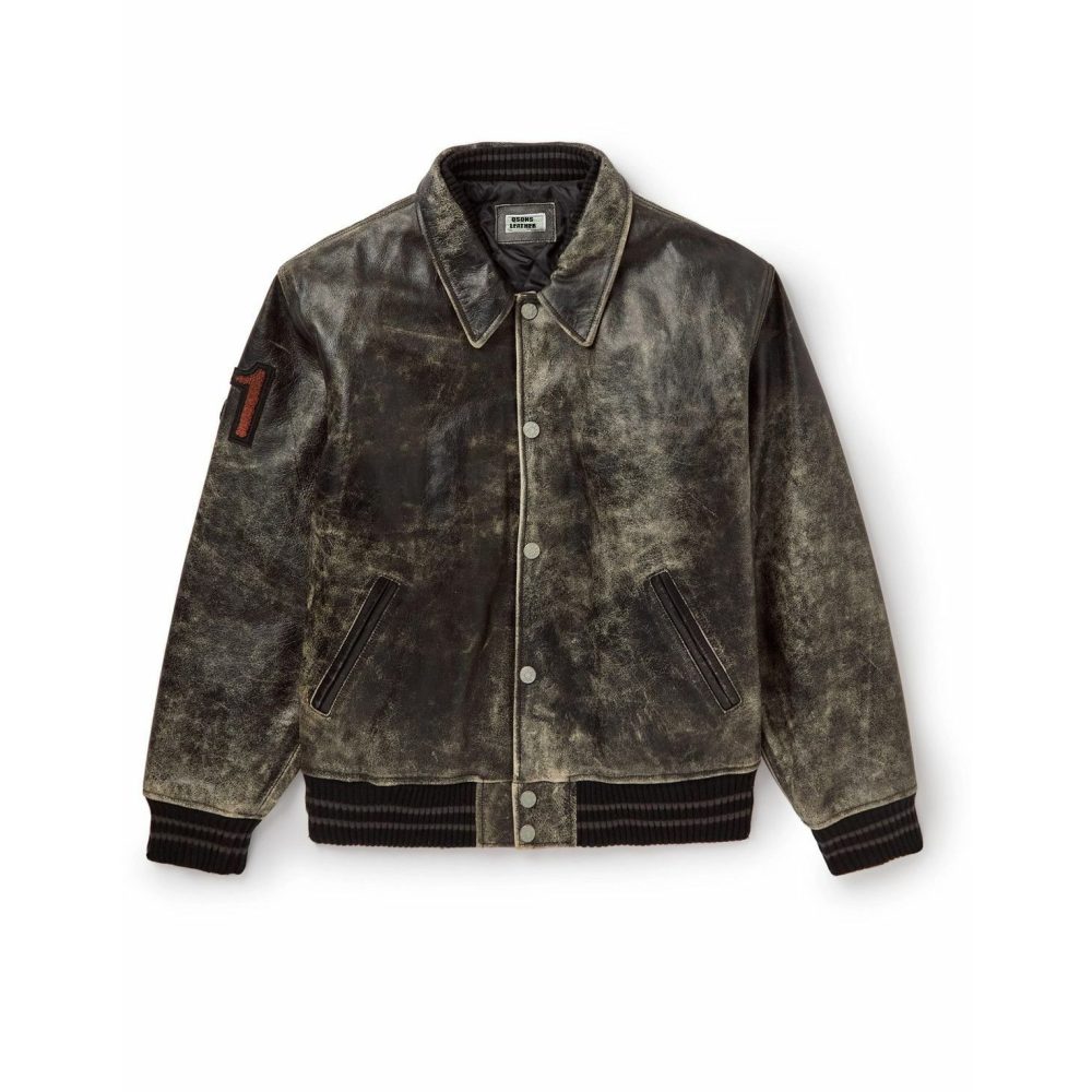 Premium Varsity Jacket with Wool Blend & Leather Sleeves